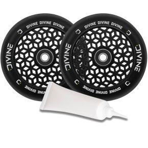 Set 2 ruedas Divine 110 mm Light Core negras + aceite Divine para rodamientos