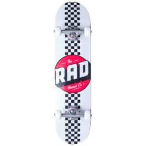 Juego de monopatín RAD Checker Stripe (7.75"|Blanco)