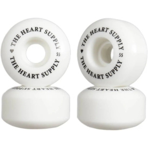 Heart Supply Clean Heart - Ruedas para patines (4 unidades, 55 mm, color blanco y negro)