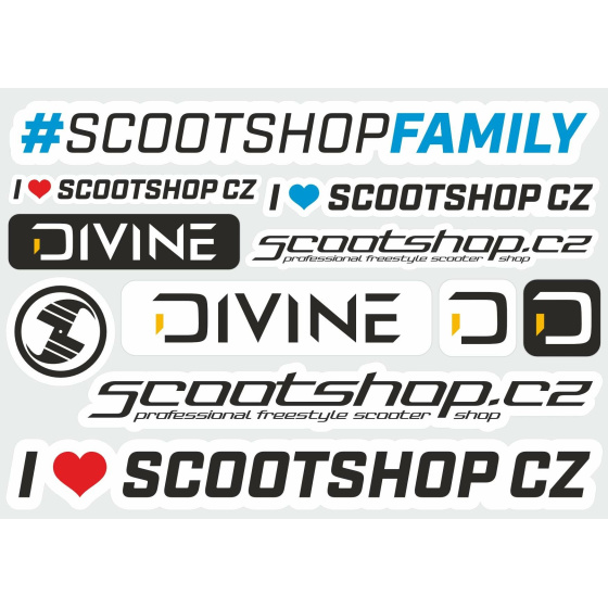 Scootshop.cz X Divine M hoja de adhesivos