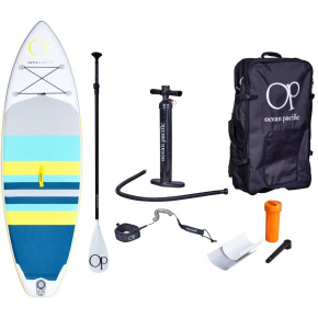 Tabla de paddle hinchable Ocean Pacific Sunset All Round 9'6 (Blanco/Gris/Amarillo)