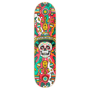 Calavera mexicana hidropónica 2.0 Patineta (8.5"|Rojo)