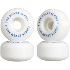 Heart Supply Clean Heart - Ruedas para patines (4 unidades, 53 mm, color blanco y azul)