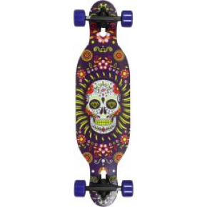 Hydroponic DT Para niños Completo Longboard (31.5"|Calavera Mexicana Púrpura)